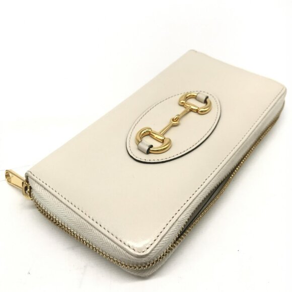 Authentic Gucci Horsebit Cream Zip Around Leather Gold Hardware - Picture 9 of 10